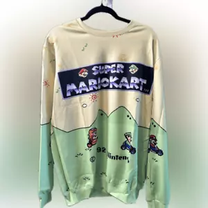 Sudadera ligera unisex Super Mario Kart amarilla verde nueva sin etiquetas - talla 4XL - Imagen 1 de 4