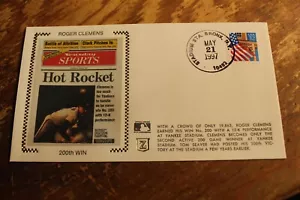 ROGER CLEMENS 200TH WIN 1997 - Z CUBIERTA SELLO DE SEDA - Imagen 1 de 2