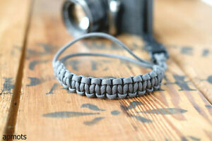 Paracord Camera Wrist Strap with Quick Release in Gray by apmots