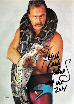 Jake 'The Snake' Roberts 签名 11x14 照片 WWE,WWF 'HOF 2014' PSA 8A46793 — 第 1/2 张图片