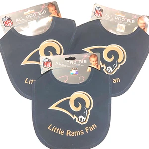 3 NFL Saint St. Louis Rams Baby Infant Bib Navy Blue Football Boy Girl Lot RARE - Bild 1 von 2