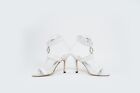 MANOLO BLAHNIK Strappy Heels. White Sandals. Buckles. UK 3.5/36 Bride Shoes.