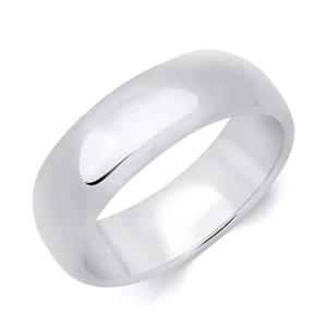 Anillo de aniversario de plata esterlina 925 maciza genuina de 7 mm para hombre talla 8-12 - Imagen 1 de 8
