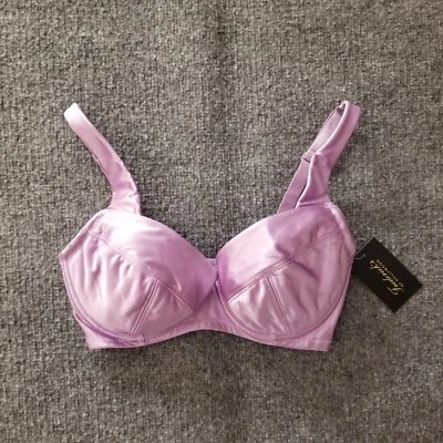New Frederick's of Hollywood Va Va Voom Bra 32DD Satin Purple Wide Strap -POWT * - Image 1 of 4