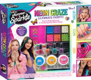 CRA Z ART SHIMMER N SPARKLE KIT - NEON CRAZE ULTIMATE PARTY - 8 + - Picture 1 of 1