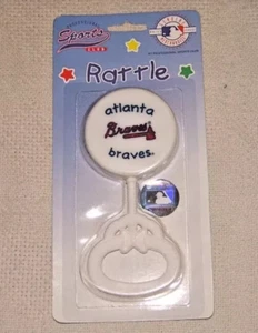 MLB ATLANTA BRAVES UNISEX BEBÉ SONAJERO DIFÍCIL DE ENCONTRAR NUEVO EN PAQUETE - Imagen 1 de 1