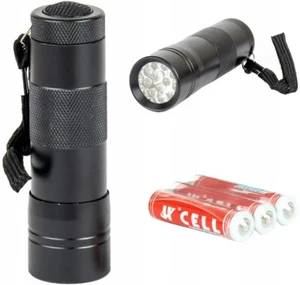 LINTERNA TACTICA 12 LED NEGRA MILITAR, EJERCITO, POLICIA, GUARDIA CIVIL - Imagen 1 de 3