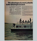 1970 PAPER AD 4 PG Chris Craft Aqua Home Houseboat 55' Commander Motor Boat