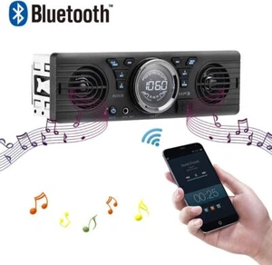 1 Din 12V Car Stereo Radio Built-in Bluetooth Speakers MP3 Player USB AUX SD FM - Picture 1 of 11