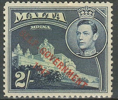 Malta 1948 - 53 KGV1 2/-sh ☀ Autogobierno 1947 - Embalaje original - SG 245 ☀ Sello MH Foto 1 de 2