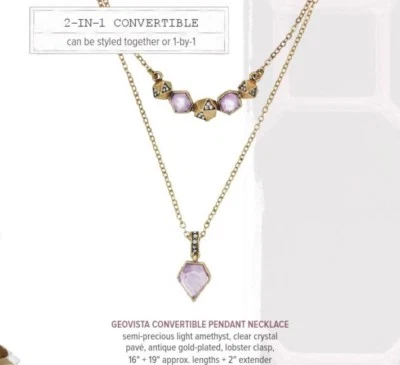  Chloe and Isabel Geovista Convertible Pendant Necklace N343 - NEW -  - Image 1 of 3