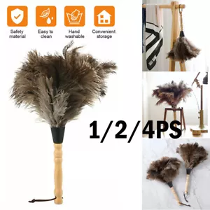 13in Ostrich Feather Duster Durable Dust collecting Cleaning Tool In Wool Shop- - Picture 1 of 13