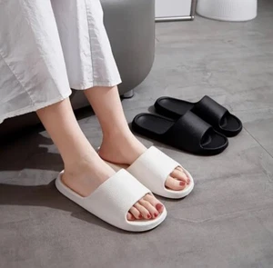 Women's EVA Comfort Sliders Sandals Lightweight Black/Cream/Nude UK 5.5/6 6.5/7 - Picture 1 of 13