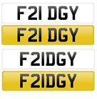 F21 DGY Cherished Number Plate Refrigerated Fridge Chilled  Air Con Ice Freezer