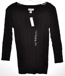 Suéter Loft Marrón Chocolate Cable Suave Tejido Cuello en V Talla XXS Pequeño Nuevo con Etiquetas - Imagen 1 de 3