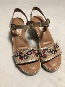 Dakota | Women's Size 41 10 Embroidered Chunky Sandal | Floral - Picture 1 of 9