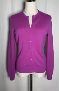Sutton Studio Cardigan Sweater Women’s Small 100% Cashmere Long Sleeve Magenta - Picture 1 of 11