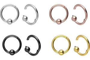 PIERCINGLINE Piercing Ring Chirurgenstahl Segmentring Clicker KUGEL - Bild 1 von 3