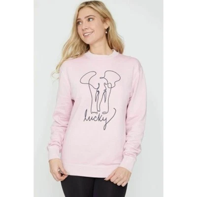 Ivory Ella Womens M Pink Luck Sweatshirt Pullover Crew Neck Long Sleeves Cotton - Image 1 of 4