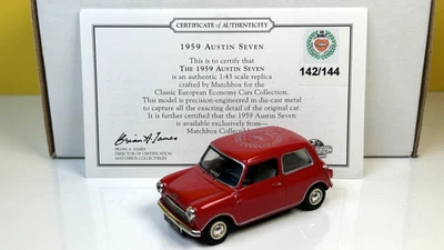 MATCHBOX DINKY CODE 2 1959 AUSTIN SEVEN MINI RED / MACI 20 YRS MODEL AUTO CLUB - Image 1 of 4
