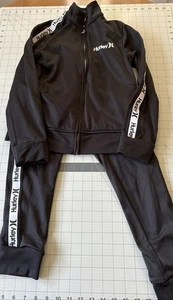 Youth Size 8 Black Hurley Track Suit Pants And Jacket - Picture 1 of 14