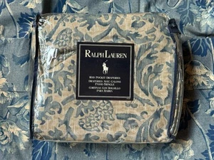 NEW! Pair RARE Ralph Lauren Blue *The LANDING Damask Pole CURTAIN PANELS Drapes - Picture 1 of 17