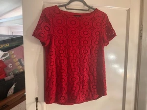 Papaya ladies red lace fully lined top size 10 - Picture 1 of 1