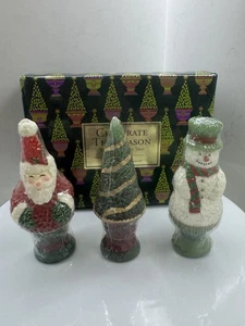 White Barn Candle Co. “Celebrate the Season” Topiary Candle Trio Vintage - Picture 1 of 6