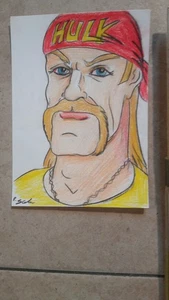 Hulk Hogan Drawing Only One Cartoon Drawing Signed By Roberto Scala 24.5x18, - Picture 1 of 5