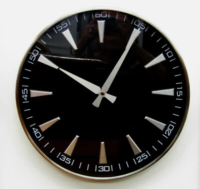 HERMLE НОВЫЙ 13,75» ХРОМ ЗАКОНЧИЛ NON КУРАНТЫ НАСТЕННЫЕ ЧАСЫ HM-31000 - Изображение 1 из 4