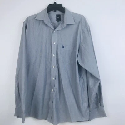 Camisa Polo Assn Para Hombres Manga Larga Algodón Botón Talla L Gris EE. UU. Foto 1 de 4