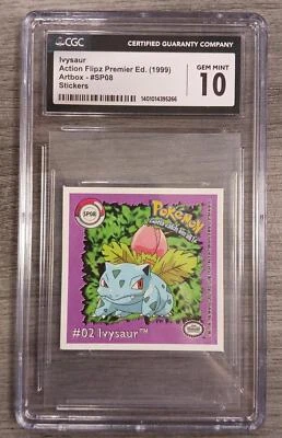 CGC 10 Ivysaur Action Flipz Premier Ed. Artbox Stickers - Image 1 of 2