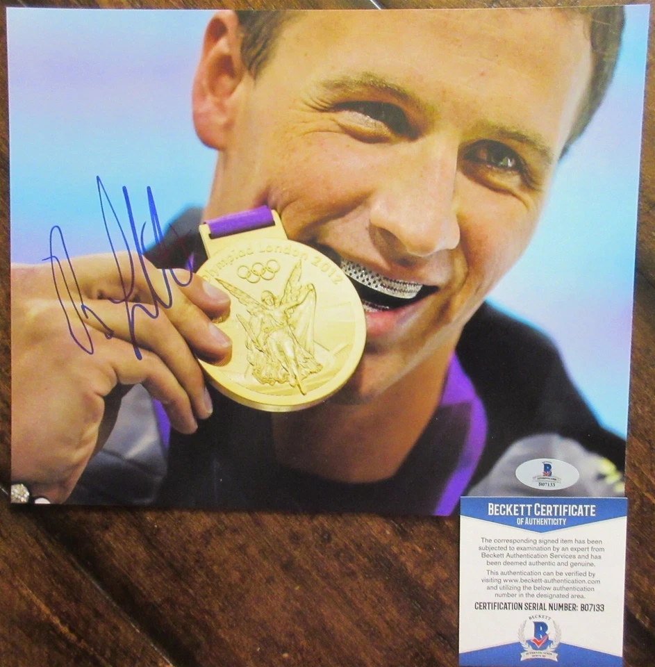 Foto 8X10 assinada por Ryan Lochte - Beckett BAS - Imagem 1 de 1