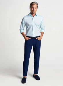 Peter Millar Crown Crafted Flex Finish Renato Casual Shirt ICEQ XL Blue - Picture 1 of 5