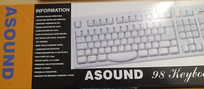 Vintage ASOUND 98 Keyboard IBM PC/AT 486 586 Compatible - Image 1 of 3