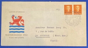 Netherlands B248 / Mi 606 / NVPH E12 FDC Flood Relief pair ZAYIX 020322‐SM16 - Picture 1 of 2