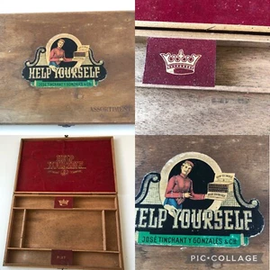 Vitrina mostrador vintage 'HelpYourself' caja cigarros años 1920 30 José Tinchant - Imagen 1 de 9