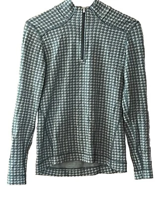 Suéter geométrico Smartwool para mujer XS 1/4 cremallera lana merino piedra verde gris Foto 1 de 4