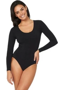 New Women Long Sleeve Bodysuit Stretch Ladies Leotard Body Tops Jumpsuit Thong - Picture 1 of 5
