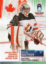 2021 By Cards IIHF U20 World Championship Team Canada - TAYLOR GAUTHIER (g)