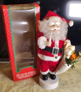 Vintage Holiday 18" Animated Santa Claus w/ Bag Of Gifts Lighted Candle In Box - Picture 1 of 24