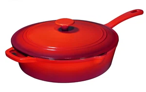 NEW Enamel Cast Iron 5 Qt BRUNTMOR Versatile Cookware Pan-Lid Oven Safe/FINAL$$ - Picture 1 of 9