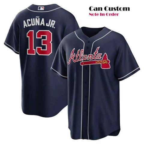 Gift For Fan Braves Ronald Acuna Jr. Navy 2023 Baseball Jersey Print S-5XL Cover