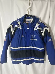 Vintage APEX One NFL Pro Line Dallas Cowboys Hooded Puffer Jacket Size Large 90s - Bild 1 von 10