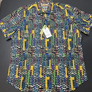 Robert Graham Herren klein Fergus Falls kurzarm geknöpft geometrisch multi - Bild 1 von 7