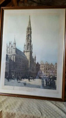 Estampe XXème Bruxelles par Henri Cassiers illustrateur graveur  - Photo 1/4