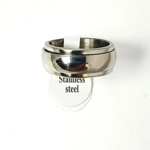 Spinner Ring Edelstahl silber Fidget Twiddle Geschenk Neu mit Etikett Gr. 6,5 (17) - Bild 1 von 1