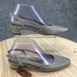 Vaneli Di Notte Sandals Womens 8Narrow Aliz Slingback Silver Buckle Casual Heels - Picture 1 of 14