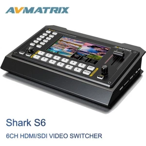 AVMATRIX Shark S6 6-CH HDMI Camera Video Mixer Switcher Panel 5in Display Screen - Picture 1 of 9
