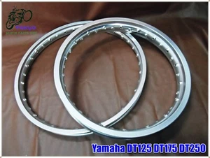 Yamaha DT125 DT175 DT250 Front & Rear Aluminium Silver Wheel Rim Set #TO233# - Picture 1 of 4